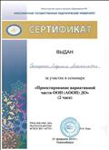 Сертификат  НГПУ за участие в семинаре "Проектирование вариативной части ООП (АООП) 2 часа